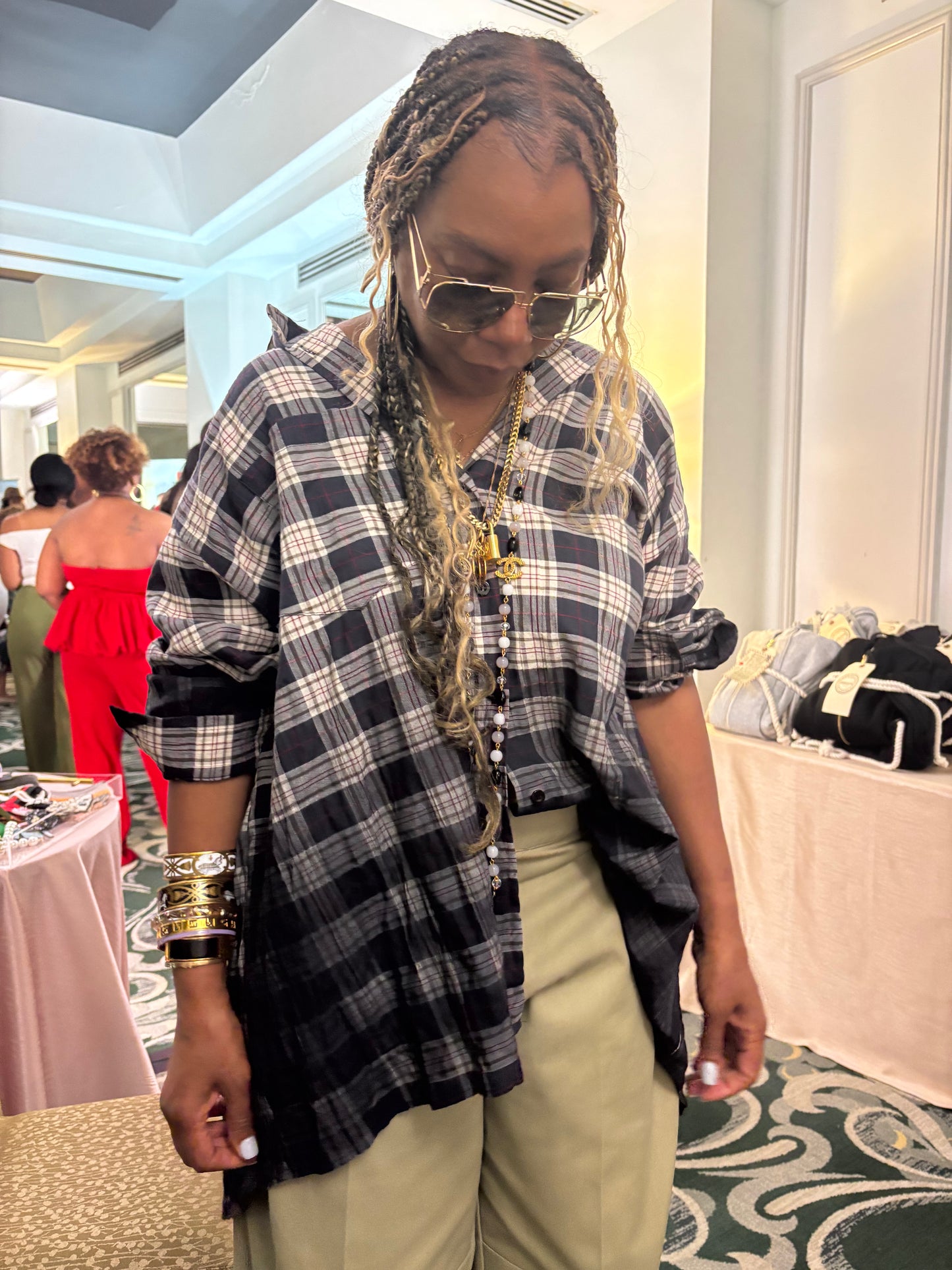 Oversized plaid shirt