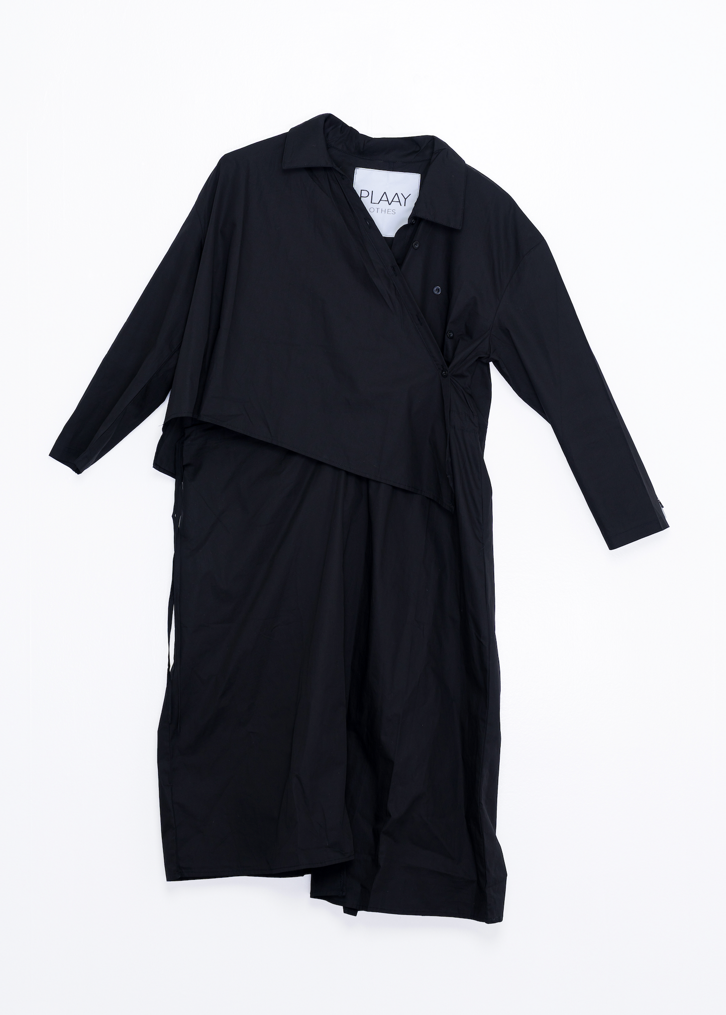 Asymmetric Adjustable long Shirt – Black
