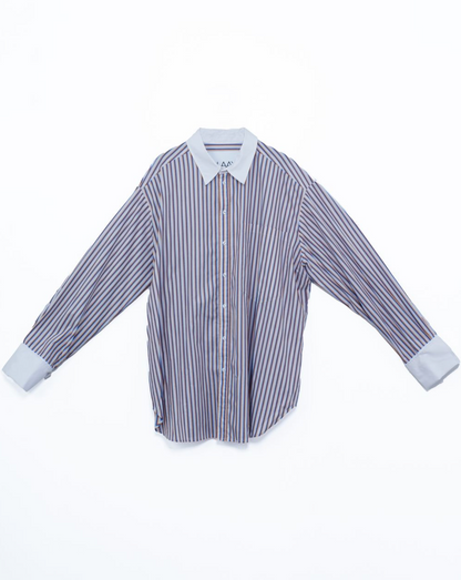 Oversized Dress Shirt (Navy/Nude)