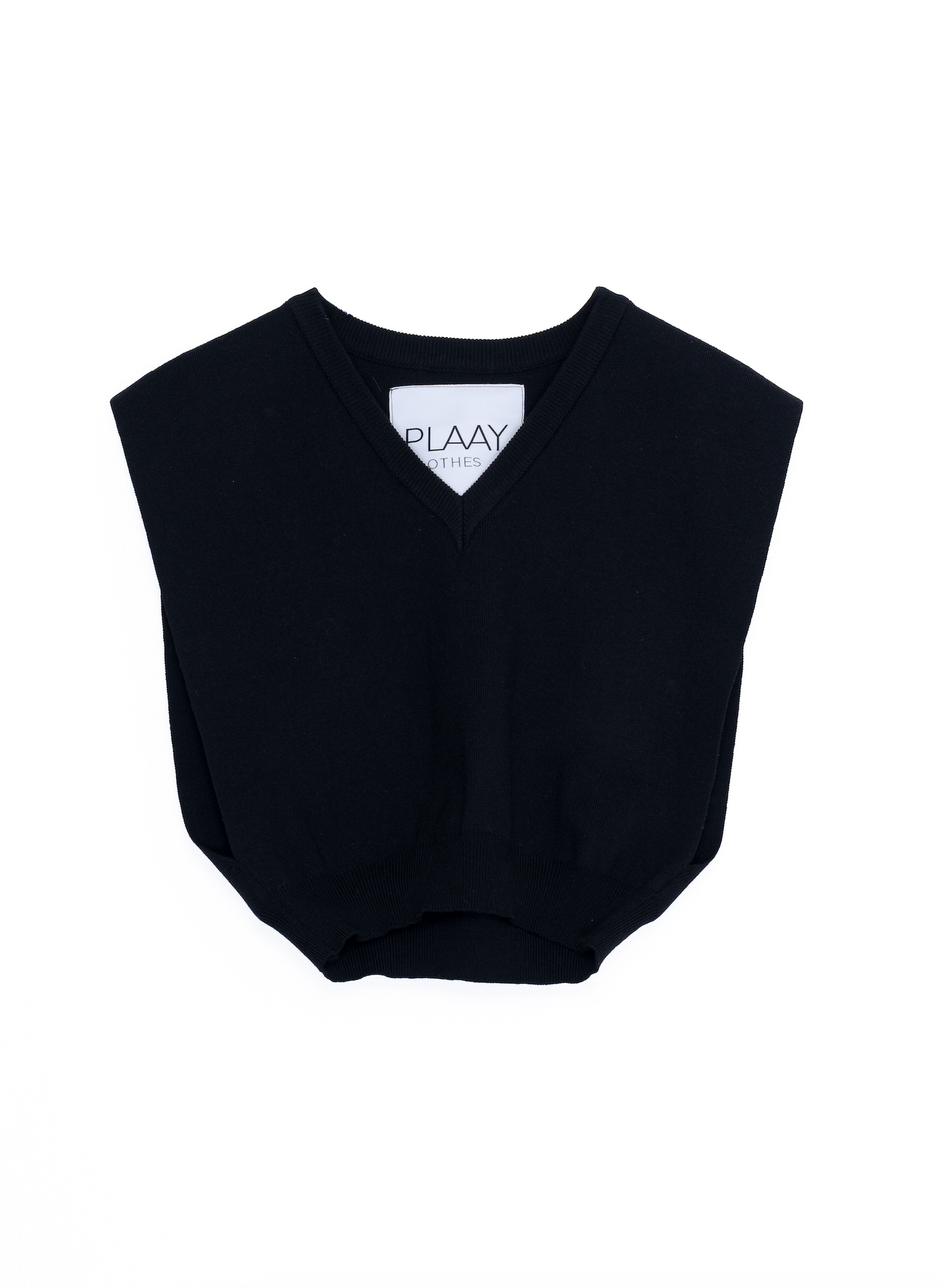 Plaay Knit Crop Vest – Black