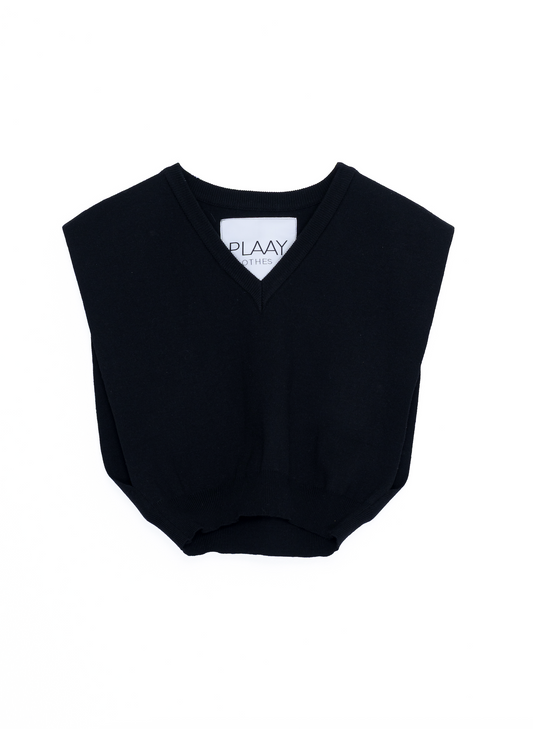 Plaay Knit Crop Vest – Black