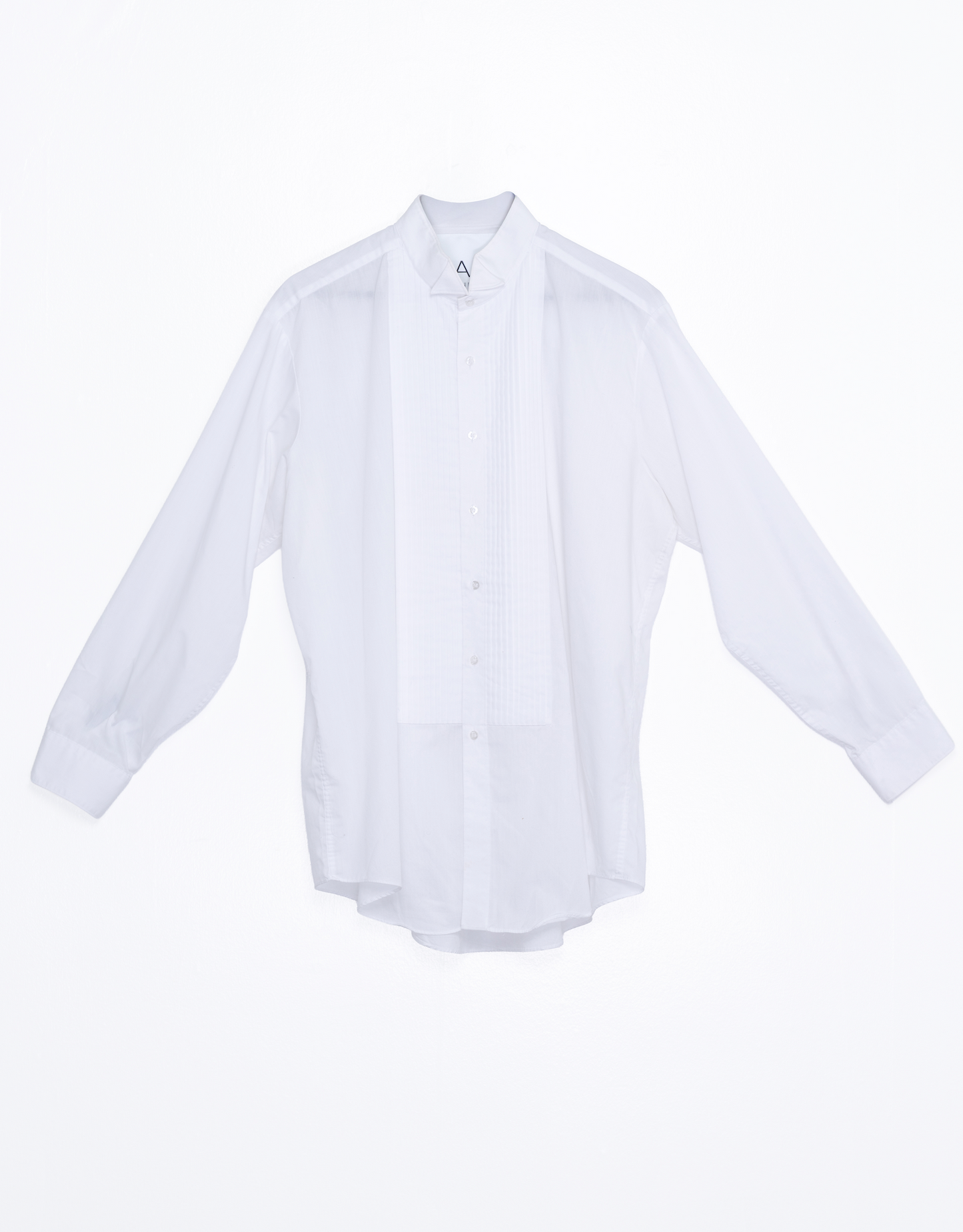 Classic Pleated Tuxedo Shirt – Crisp White