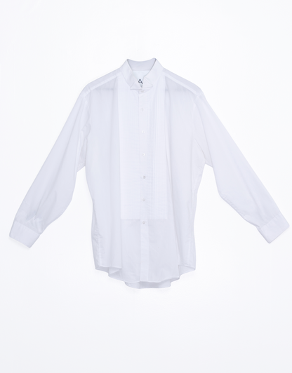 Classic Pleated Tuxedo Shirt – Crisp White