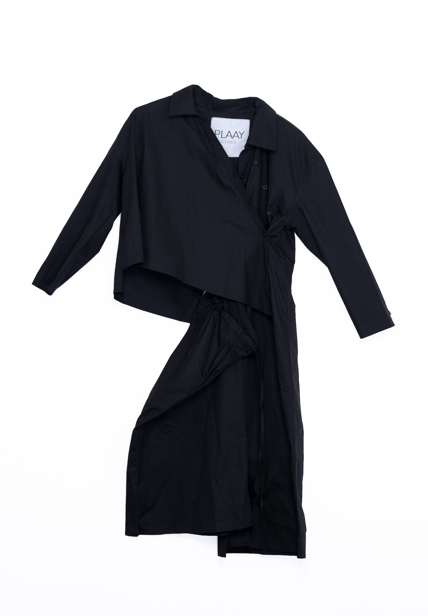 Asymmetric Adjustable long Shirt – Black