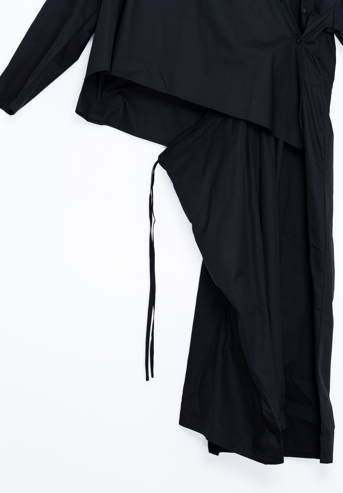 Asymmetric Adjustable long Shirt – Black