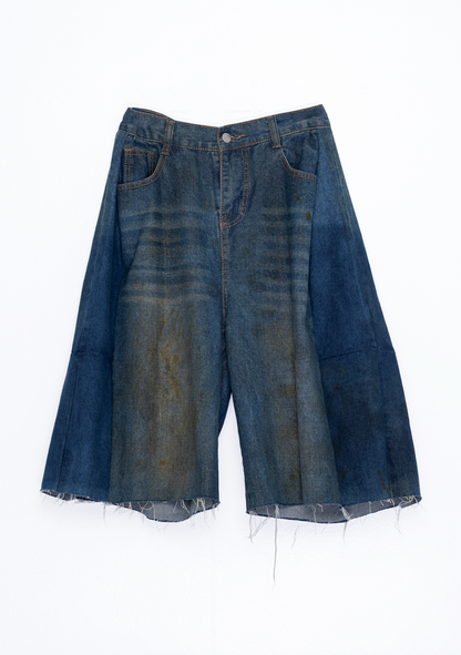 Aged Denim Culottes