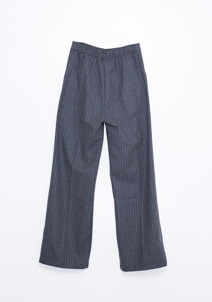 Grey Pinstripe Double-Breasted Suit Set