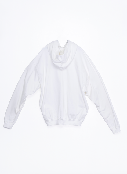 Over Long-Oversized White Hoodie