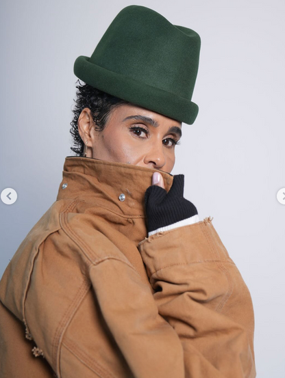 Aged Distressed Waist coat– Tan/ with blk leather collar