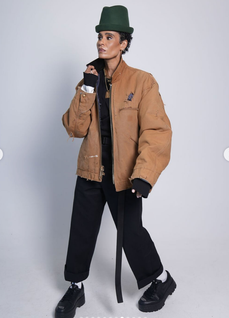 Aged Distressed Waist coat– Tan/ with blk leather collar